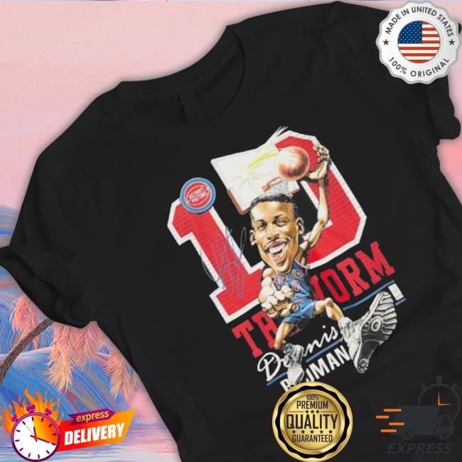 Dennis Rodman Detroit Pistons Mitchell & Ness Hardwood Classics Caricature Hooded Sweatshirt Dennis Rodman Detroit Pistons Mitchell & Ness Hardwood Classics Caricature Hooded Sweatshirt