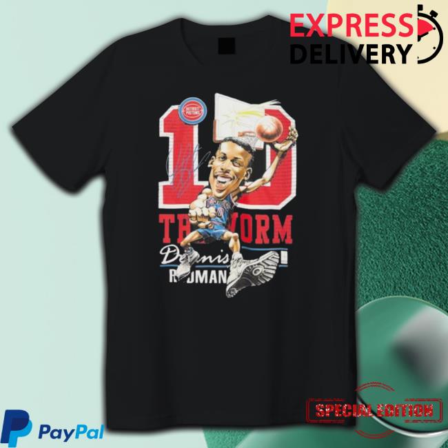 Dennis Rodman Detroit Pistons Mitchell & Ness Hardwood Classics Caricature Hooded Sweatshirt Dennis Rodman Detroit Pistons Mitchell & Ness Hardwood Classics Caricature Hooded Sweatshirt