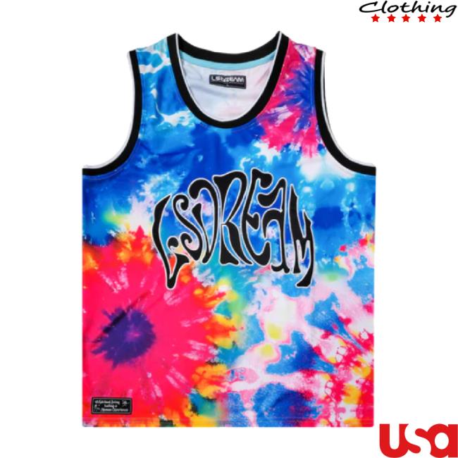 Trending Lsdream Music Merch Store Basketball Jersey - Tie Dye Shirt Lsdreammusic Shop