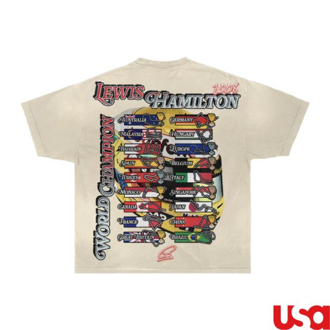 Trending Greazytees Merch Store Lewis Hamilton '08 Helmet T-Shirt Greazytees Shop