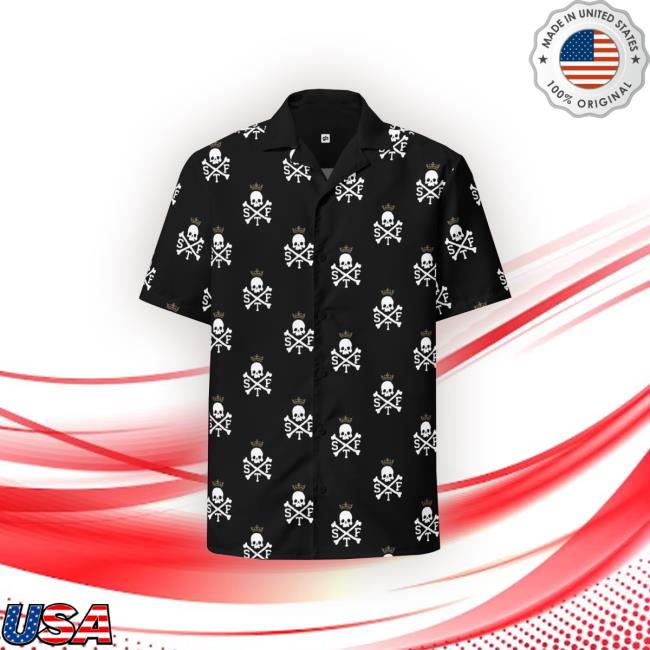 Blazemedia Store Stf Skull & Bones Hawaiian Shirt Hooded Sweatshirt