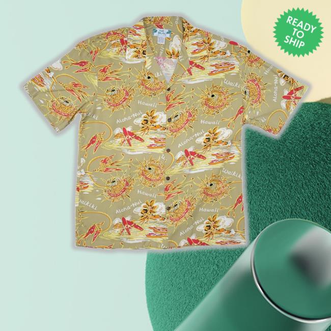 Hula Hat Khaki Hawaiian Tee