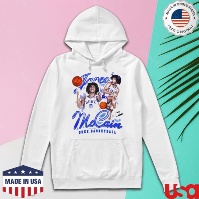 Original Duke Blue Devils White Jared Mccain Swirl Player Sweatshirt Original Duke Blue Devils White Jared Mccain Swirl Player Sweatshirt