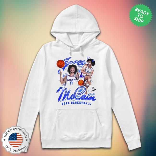 Original Duke Blue Devils White Jared Mccain Swirl Player Sweatshirt Original Duke Blue Devils White Jared Mccain Swirl Player Sweatshirt
