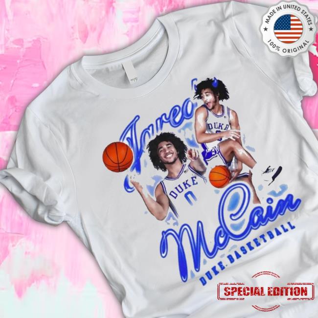 Original Duke Blue Devils White Jared Mccain Swirl Player Sweatshirt Original Duke Blue Devils White Jared Mccain Swirl Player Sweatshirt