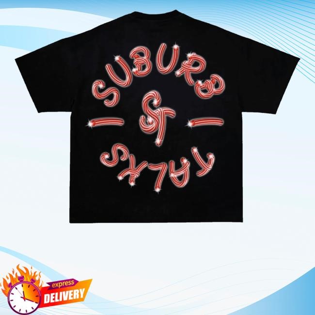 Suburb Talks Merch Store Candy Cane Black Crewneck Sweatshirt Suburb Talks Merch Store Candy Cane Black Crewneck Sweatshirt