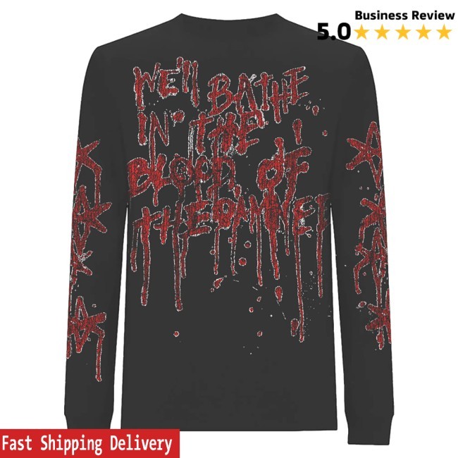 Bmth Merch Post Human Nex Gen Bathe In Blood Black Longsleeve Shirt - Fasatee