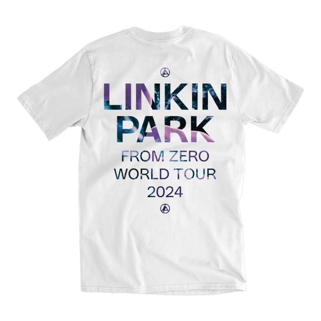 Original Linkin Park Merch Store From Zero World Tour Texture Fill White Shirt