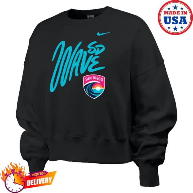 San Diego Wave Fc Handwritten Wordmark And Crest Phoenix Tee Shirt