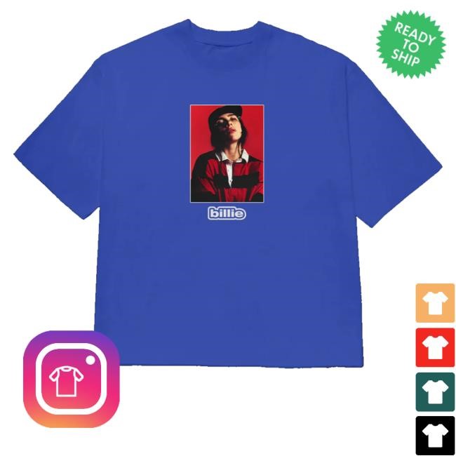 Blue Billie Photo Hooded Sweatshirt Billieeilish Merch Shop Blue Billie Photo Sweatshirt