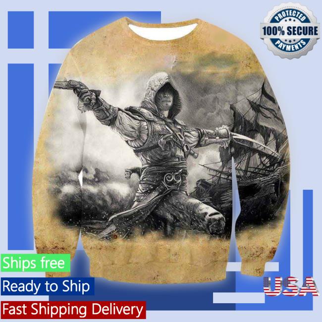 Official Edward James Kenway Cool Animation Sw 3D Aop Tee Shirt