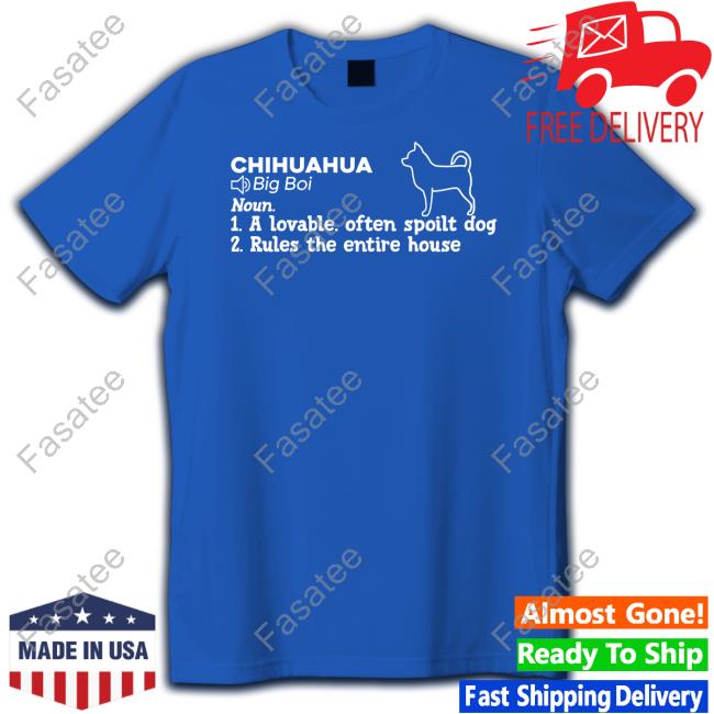 Claire Behind The Hair Chihuahua Big Boi Noun A Lovable Often Spoilt Dog Rules The Entire House Tee Shirt
