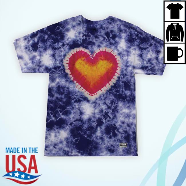 Grizzly Home Grown T-Shirt Heart Tie Dye Sweatshirt