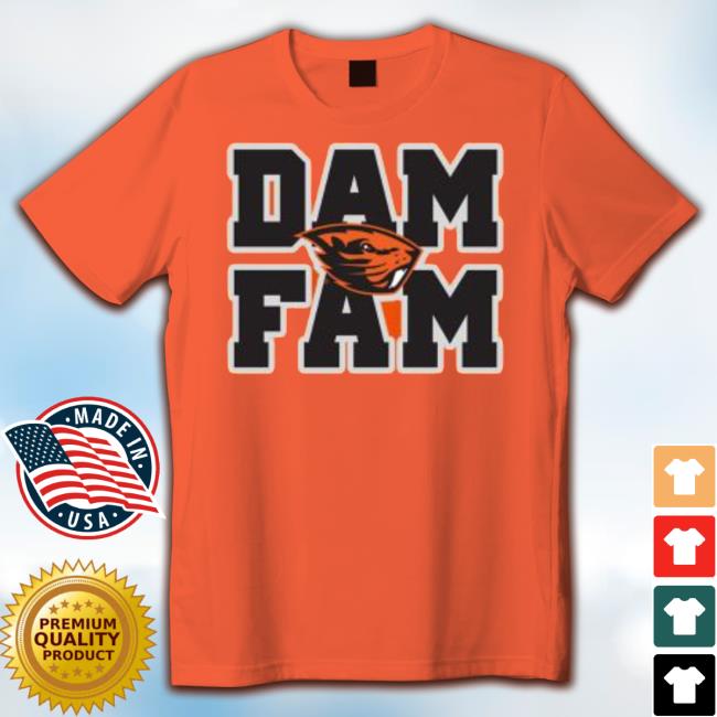 Unisex Dam Fam Oregon State Orange Tee Shirt