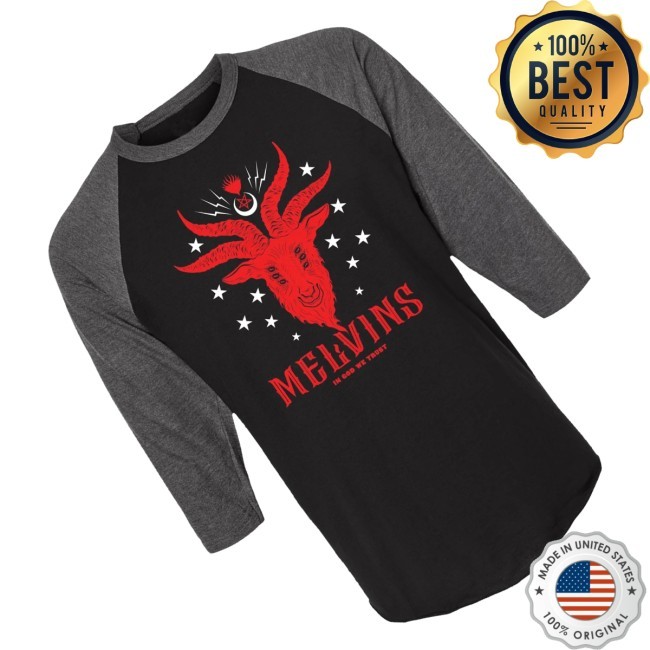 Blixt Merch Melvins Goat Black Grey 3/4 Sleeve Crewneck Sweatshirt