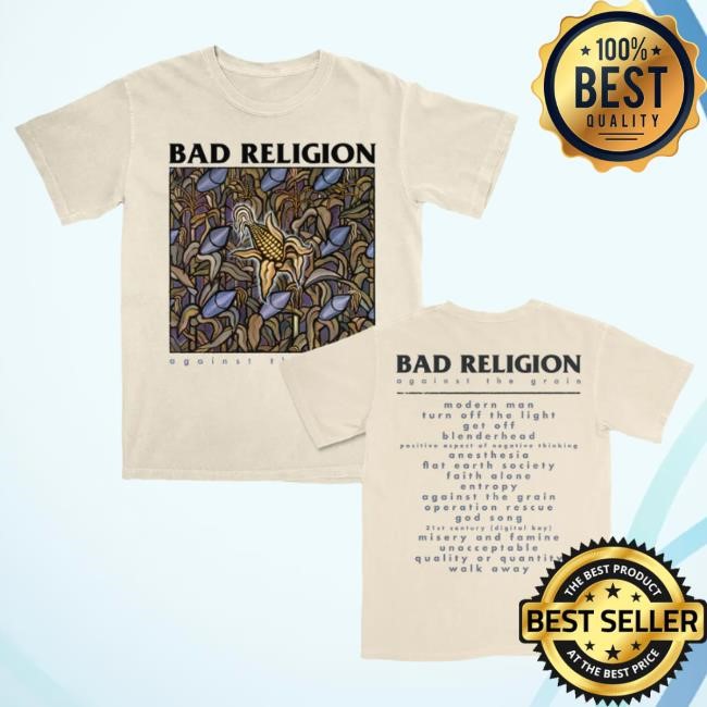 Bad Religion Merch Against The Grain Tracklist Sweatshirt