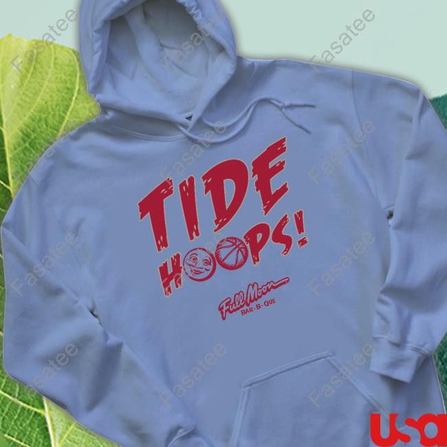 Nate Oats Tide Hoops Full Moon T Shirt Nate Oats Tide Hoops Full Moon Bar B Que Shirts BlueCollarBasketball