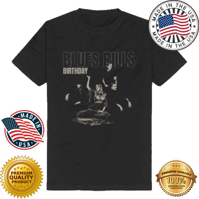 Trending Bravado Merch Store Blues Pills Birthday Outline T-Shirt Bravado Shop