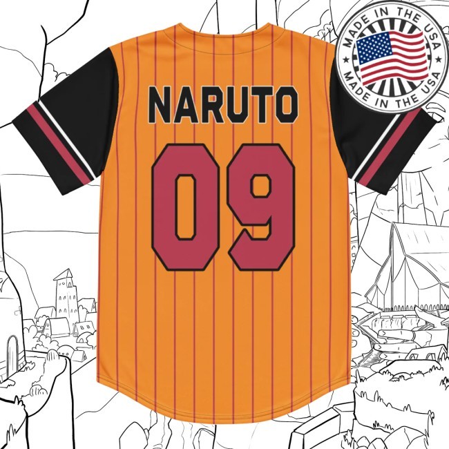Official Viz Shop Merch Naruto Shippuden Uzumaki Clan Baseball Jersey Crewneck Sweatshirt