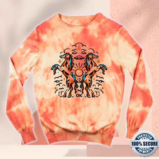 Official Oklahoma Shirt Company Shop Horses Tie Dye T-Shirt