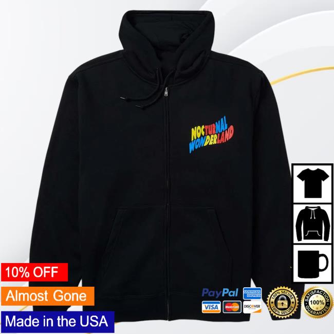 Official Insomniac Shop Merch Store InsomniacShop Nocturnal Wonderland Festival Hide And Seek Zip Up Pullover Hoodie
