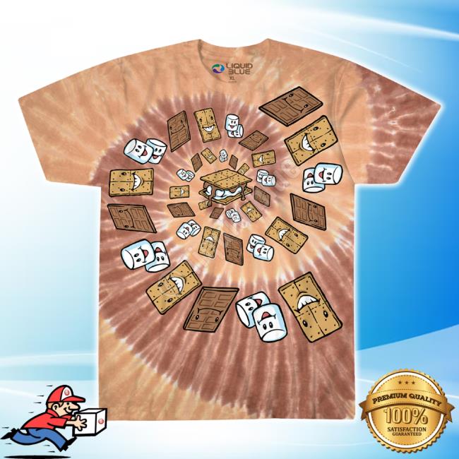 Official Liquidblueus Merch Store Smores Spiral Tie-Dye Hoodie Sweatshirt Liquidblueus Shop