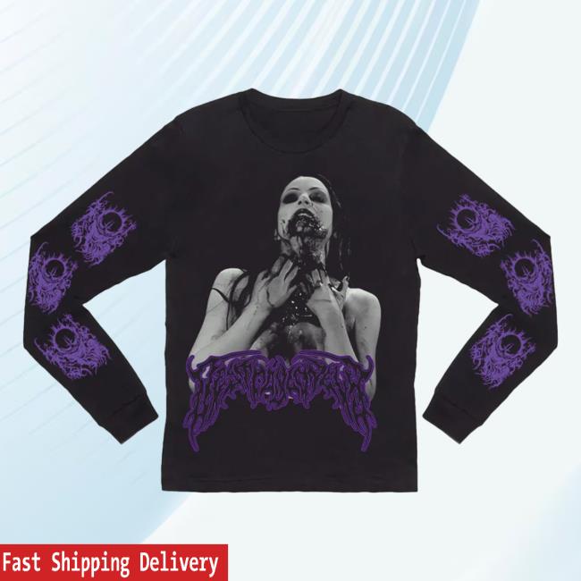Official Interscope Records DestroyLonely Merch Clothing Store Shop Destroy Lonely Logo Bloody Neck Long Sleeve Tshirt