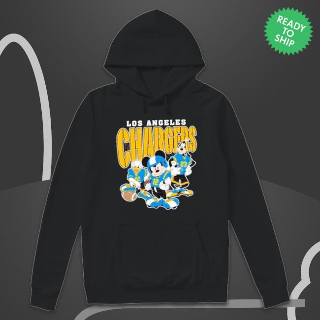 Mickey Donald Duck And Goofy Football Team Los Angeles Chargers T-shirt