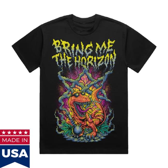 Trending Smoking Dinosaur Black T-Shirt Bmthofficial Shop