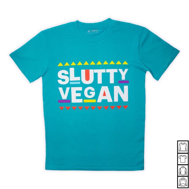 Original Slutty Vegan Merch Store Slutty Vegan Sv 90'S Unisex Sweatshirt - Teal Sluttyvegan Shop