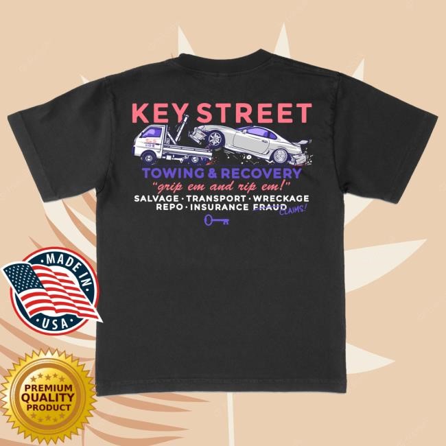 Official Key Street Store Merch Tow Truck Hooded Sweatshirt
