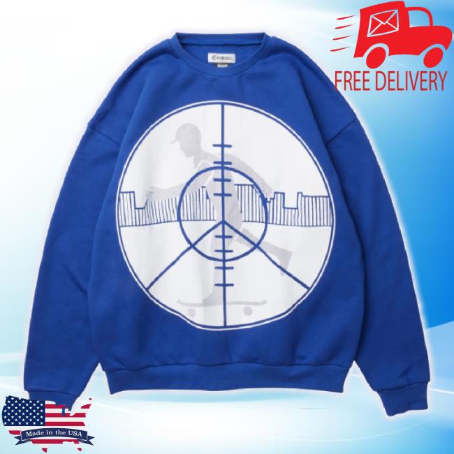 Original Supply-Tokyo Merch Store Aim Crew Sweaters Blue Black Supply-Tokyo Shop