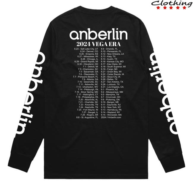 Anberlin Merch Anberlin Vega 2024 Tour Tee Shirt