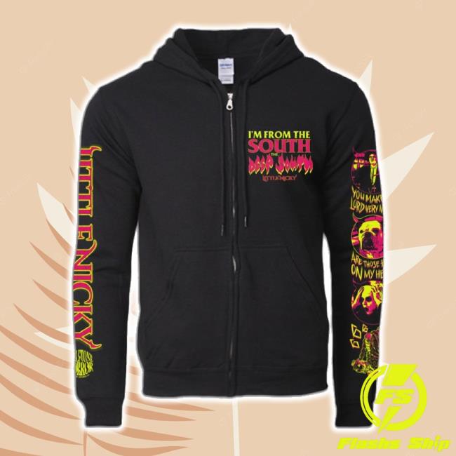 Trending Halftone Horror Merch Store Little Nicky Zip Up Long Sleeve Tee Halftonehorror Shop