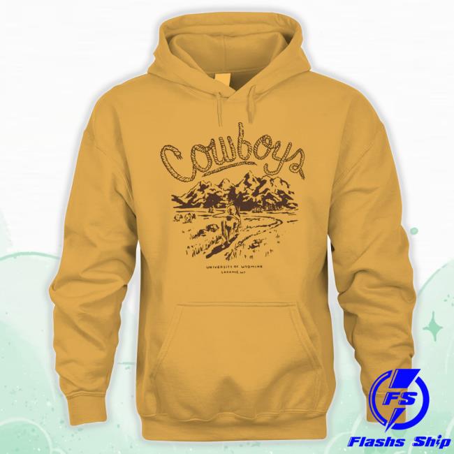 University Of Wyoming Cowboys Lasso Vintage Illustration Hoodie