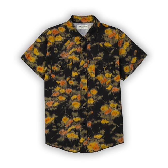 Archivist Saint Laurent Printed Hawaiian T Shirt