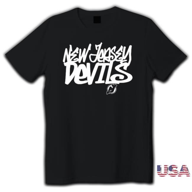 New Jersey Devils Levelwear Black Thrive Graffiti Crewneck Sweatshirt