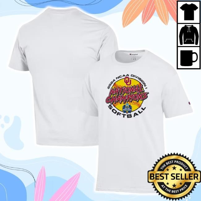 Original Champion White Oklahoma Sooners 2024 Ncaa Softball Women’S College World Series Champions Locker Room Shirts