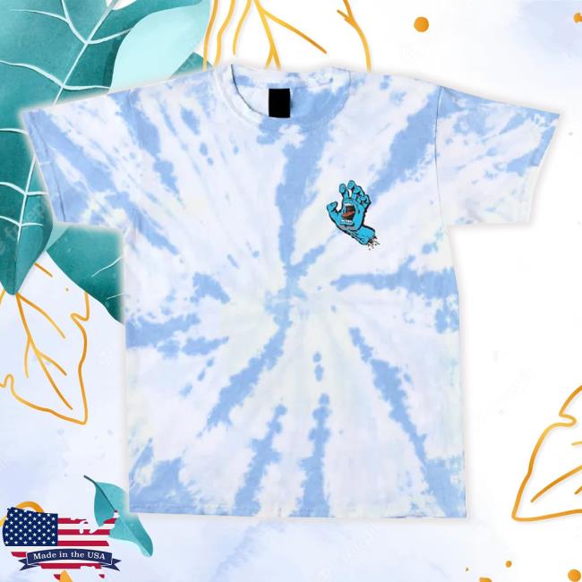 Santa Cruz Kids' Screaming Hand Blue & White Tie Dye Hoodie Sweatshirt