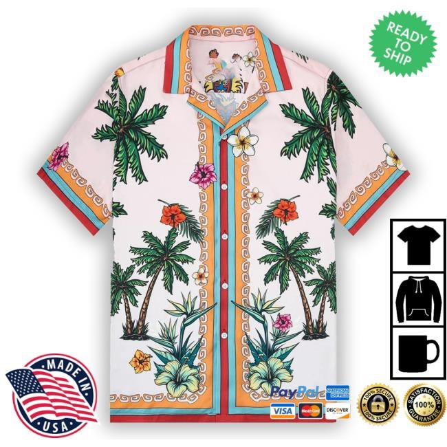 Usalast Coconut Tree Greek Pattern Tropical Hawaiian Classic Shirt