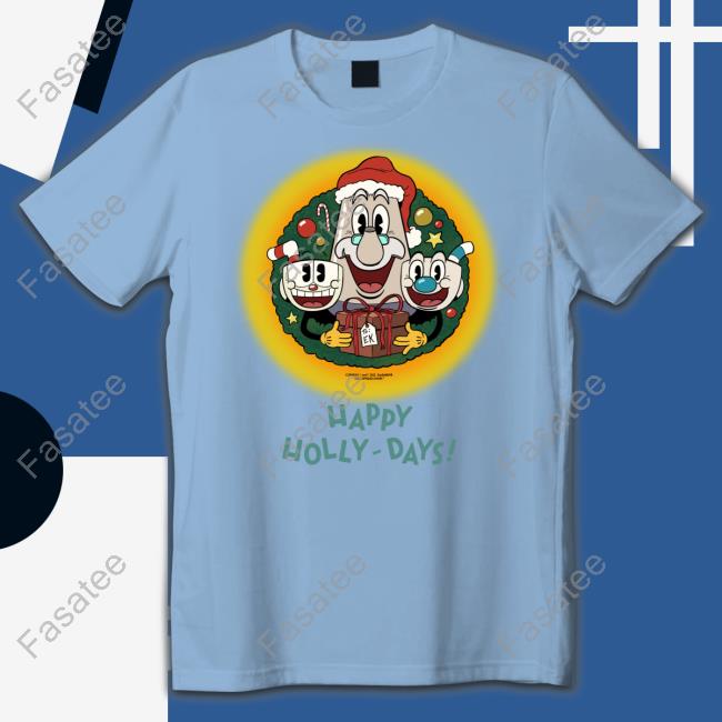 Happy Holly-Days The Cuphead Show Hoodie Nicklauerart Happy Holly-Days The Cuphead Show Long Sleeve T Shirt Nicklauerart