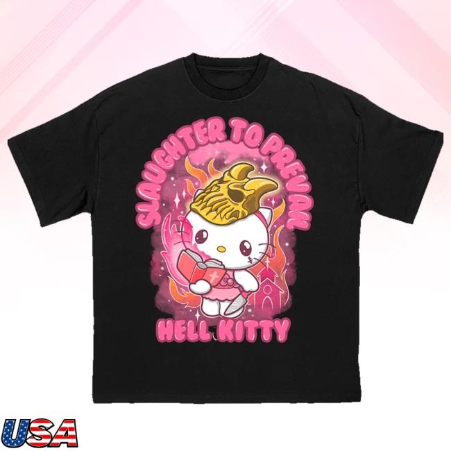 Trending First Blood Merchandise Merch Slaughter To Prevail Hell Kitty Black T-Shirt