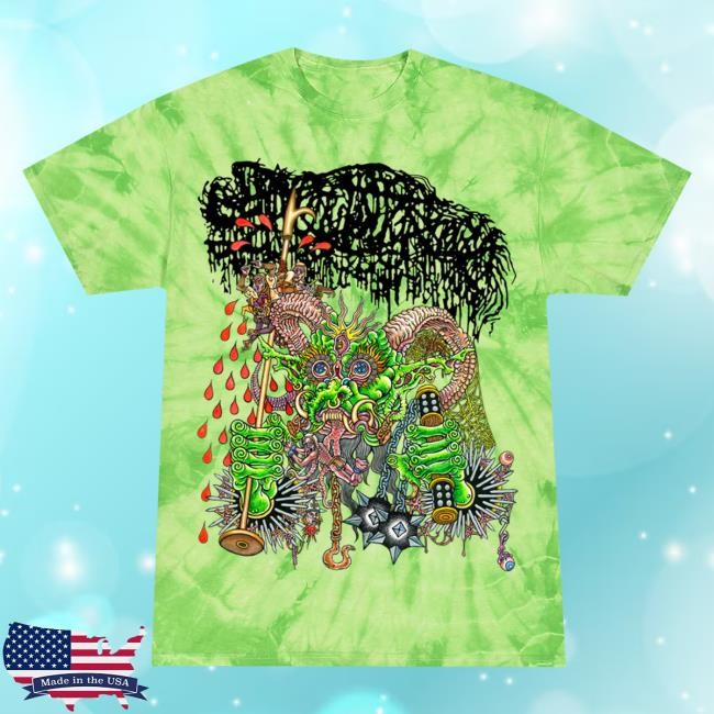 Holy Mountain Printing Merch Sanguisugabogg Medievil Spider Green Dye Classic Shirt