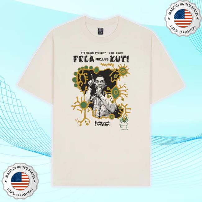 Official Weare Brain Dead Merch Store Brain Dead X Fela Kuti Shirt - Natural Wearebraindead Shop