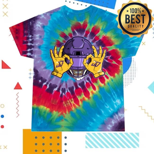 Official Jjettas Merch Justin Jefferson Griddy Spiral Tie-Dye T-Shirt