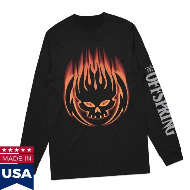 Official Merchandise Store Merch The Offspring - Flame - Black Longsleeve Shirts