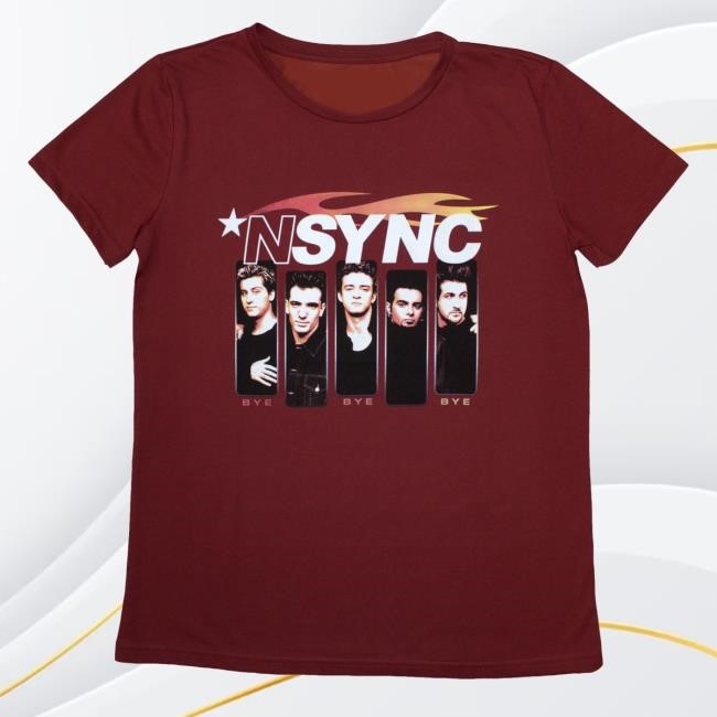 Nsync 'Flame Logo' (Red) Womens Fitted Long Sleeve T Shirt Eyesore Merch