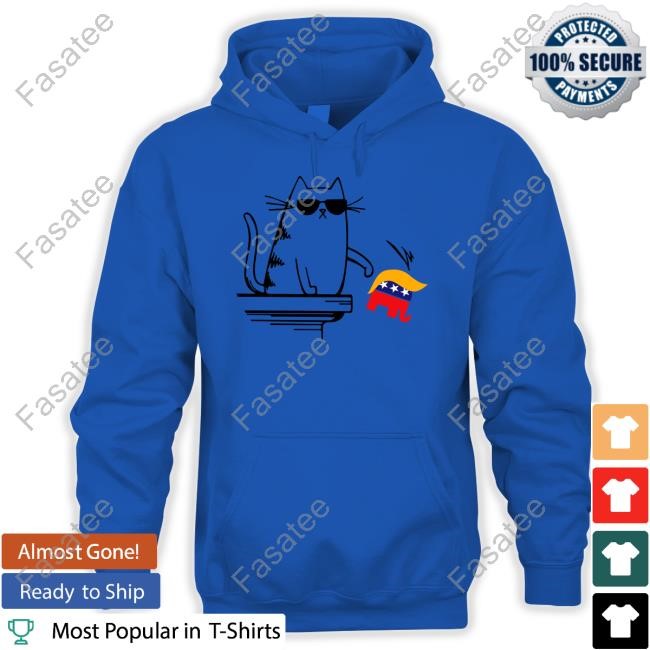 Cool Cat Knock Over Trump Elephant Hair 2024 Harris Walz Sweatshirt