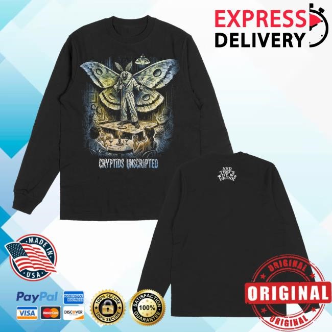 Official Atwwd Merch Cryptids Unscripted Long Sleeve (Black) Crewneck Sweatshirt