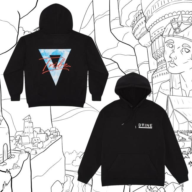 Trending Defected Merch Divine Tribe Clouds Hoodie Black Crewneck Sweatshirt
